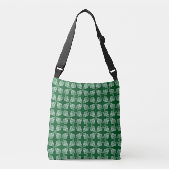 Sac de carrosserie - Pétales en diamant sur vert (Devant)