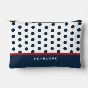 Sac de cosmétique de la Marine avec Pois, Stripes,
