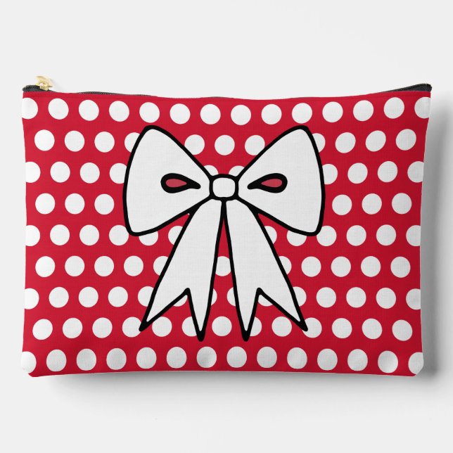 Sac de cosmétique Retro Red Polka Dot (Recto)