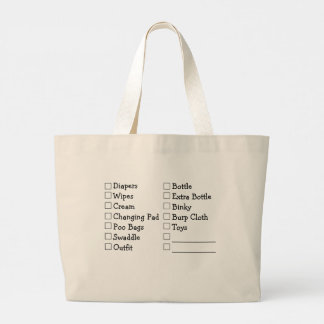 Sac de couches avec liste de contrôle sur le dos