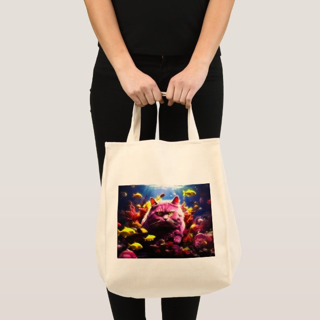 Sac de courses avec illustration de chat  (Devant (produit))