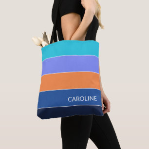 Sac de courses personnalisé à rayures 