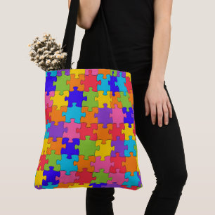 Sac de courses tout usage Puzzle coloré en pièces