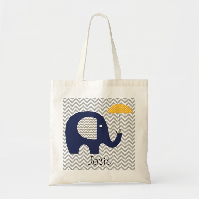 Sac de coutume de parapluie de jaune d'éléphant de (Devant)