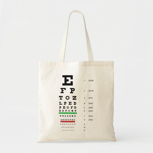 Sac de diagramme d'oeil de Snellen (Devant)