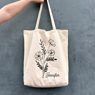 Sac de fleurs à nom personnalisé pour maman, grand
