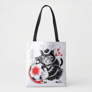 Sac de foot de chat samouraï pour les courses et l