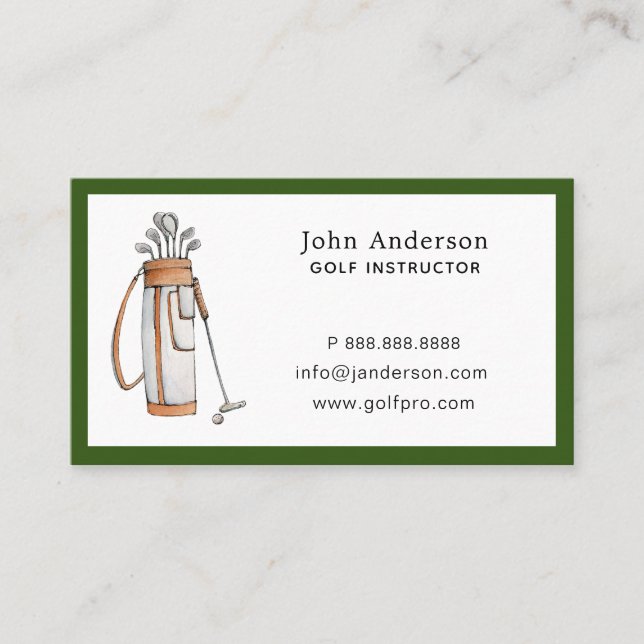 Sac de golf Professionnel ou Carte de visite instr (Devant)