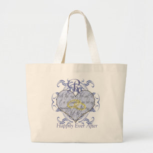 Sac de la mariée Mariage de Monogramme bleu