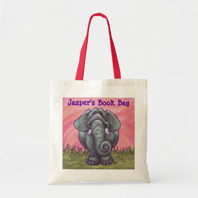 Sac de livre personnalisé Eléphant mignon (Devant)