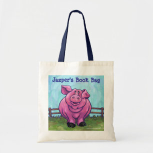 Sac de livre personnalisé pour porc rose mignon