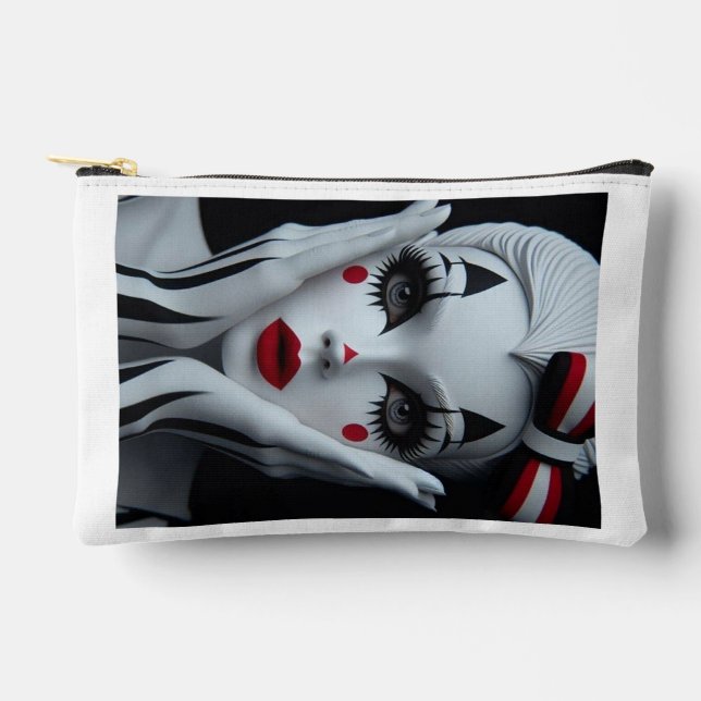 Sac de maquillage Arlequin monochrome - Gras & Élé (Recto)