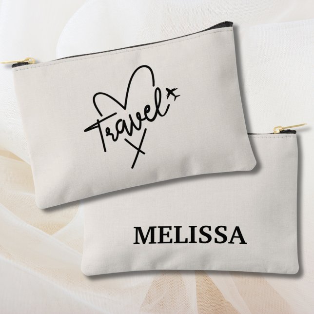 Sac de maquillage de voyage pour sac de voyage per (Personalized Traveler Pouch Travel Makeup Bag
)