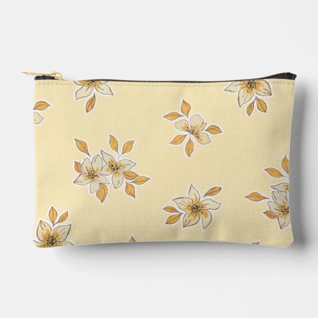 Sac de maquillage et de toilette à fleurs jaunes (Recto)