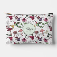 Sac de maquillage floral de colibri du Jardin de p