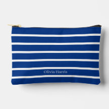 Sac de maquillage Nautique bleu et blanc classique