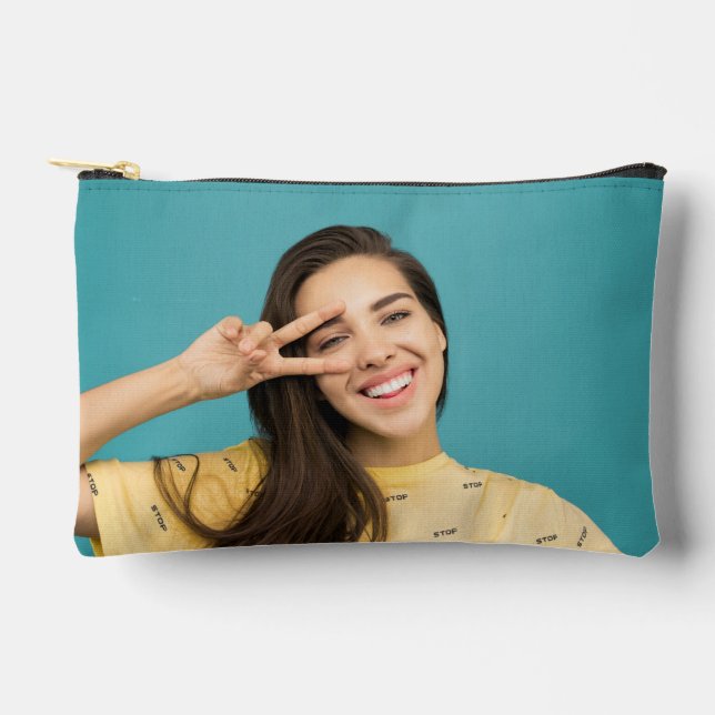 Sac de maquillage photo personnalisé à visage drôl (Recto)