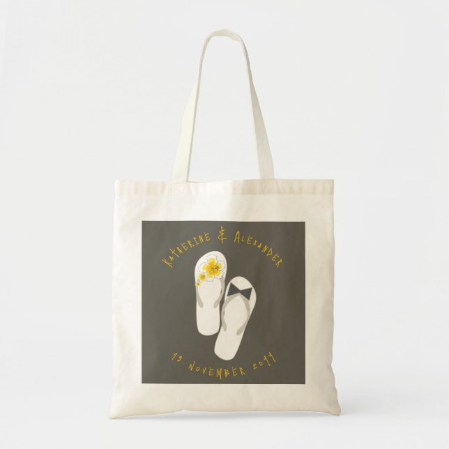 Sac de mariage Mr & Mrs Flip Flops Plage d'Hibiscu (Devant)