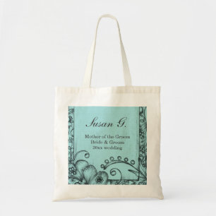 Sac de mariage noir et bleu aqua de style vintage