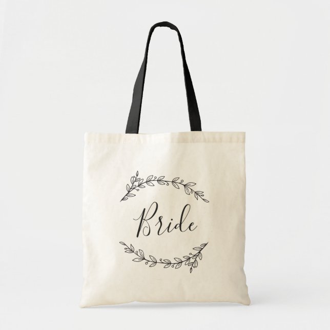 Sac de mariée. Mariage botanique noir et blanc (Devant)