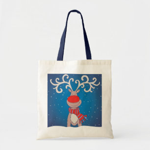 Sac de Noël à gros rennes rouge