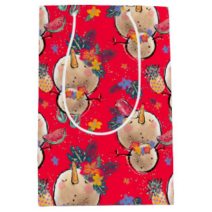 Sac de Noël Rouge Snowman Tropical