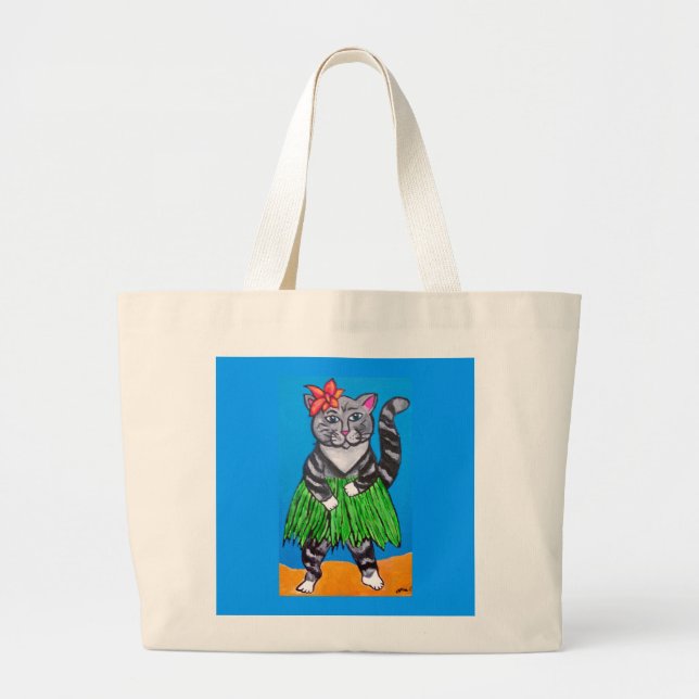 Sac de plage de chat de danse polynésienne (Devant)