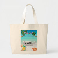 Sac de plage double face vacances gros chat