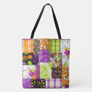 Sac de plage hawaïen Aloha Patchwork - Violet