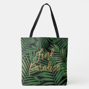 Sac de plage Paradise Palm Hawaiian - Noir et or