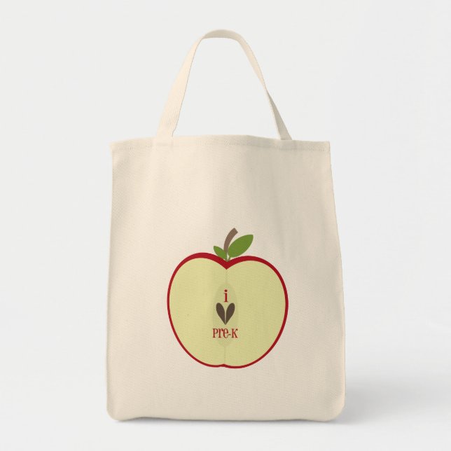 Sac de professeur de Pre-K - Apple rouge demi (Devant)