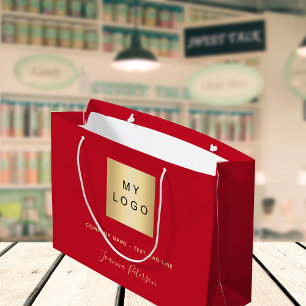 Sac de shopping en papier avec logo de l'entrepris