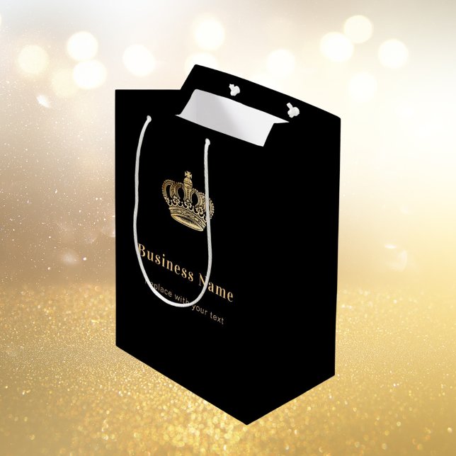 Sac de shopping en papier royal couronne noire aff (Créateur téléchargé)