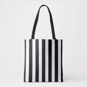 Sac de shopping moderne à rayures blanches noires