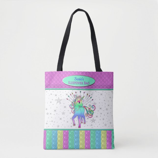 Sac de Sleepover de licorne, insertion nommée (Devant)
