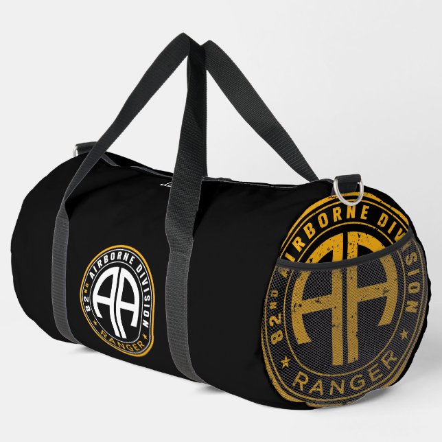 Sac De Sport 82e Airborne Ranger Personnalisé Noir (Coin droit)