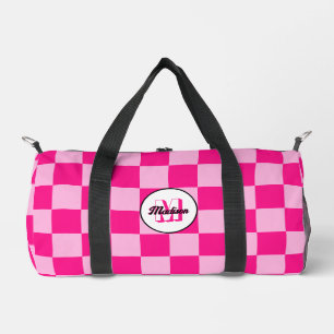 Sac De Sport à damiers rose chaud clair rétro
