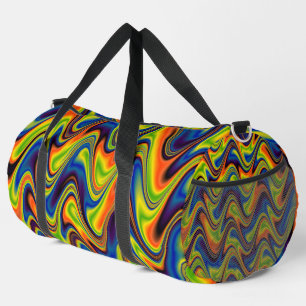 Sac De Sport Abstrait Multicolore Ondulé Grand