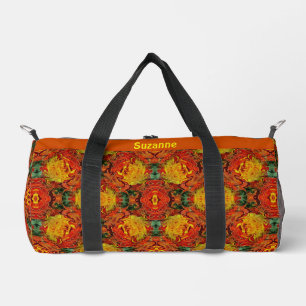 Sac De Sport Abstrait orange jaune vert personnalisé