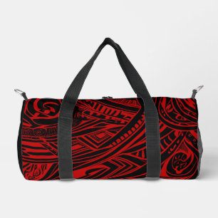 Sac De Sport Abstrait Tribal Noir Et Rouge