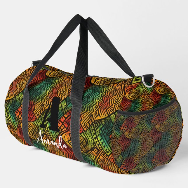 Sac De Sport Afrique Amhara Éthiopie Motif ethnique géométrique (Coin droit)