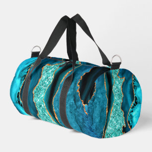 Sac De Sport Agate Turquoise Blue Gold Parties scintillant Aqua