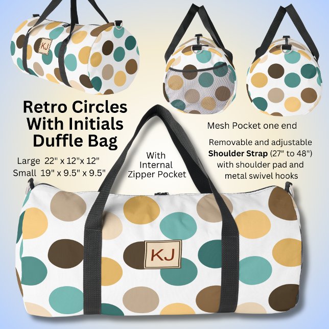 Sac De Sport Ajouter Initiales, Cercles rétroactifs Crème Brown (Créateur téléchargé)