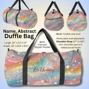 Sac De Sport Ajouter le nom Pastel Swirls & Stars Pink Aqua Abs
