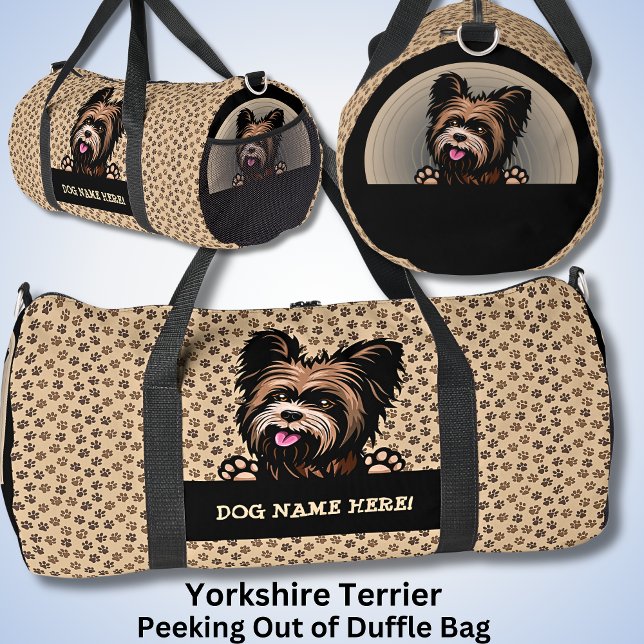 Sac De Sport Ajouter Nom Du Chien Votre Nom, Yorkshire Terrier (Créateur téléchargé)