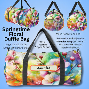 Sac De Sport Ajouter Nom, Fleurs de printemps Floral