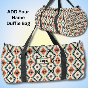 Sac De Sport Ajouter un nom, Orange Aqua Cream géométrique West