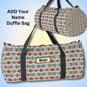 Sac De Sport Ajouter un nom, Orange Aqua Cream géométrique West