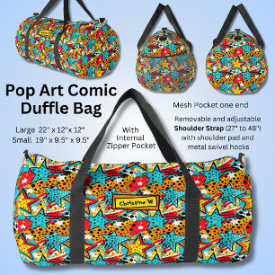 Sac De Sport Ajouter un nom, Retro Comic Pop Art