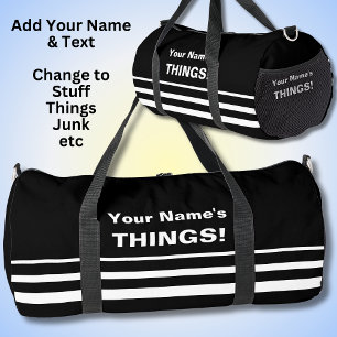 Sac De Sport Ajouter Votre Nom Objet Texte Noir